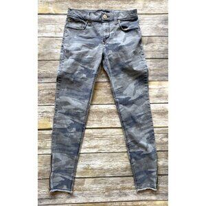 Express Womens Camo Mid‎ Rise Ankle Leggings Size 0 Skinny Jeans Zipper Ankle